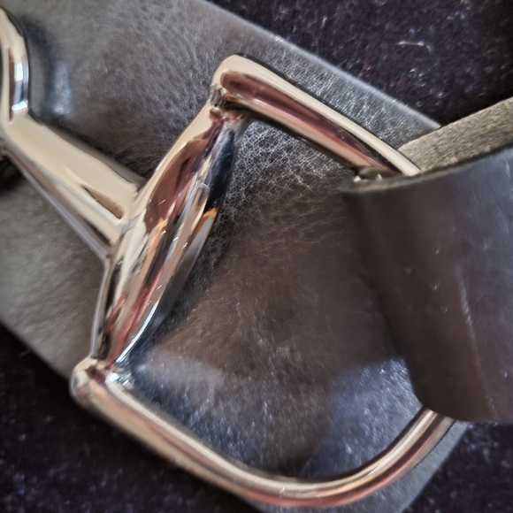 Genuine leather equestrian belt - large stirrup like buckle - Picture 4 of 9